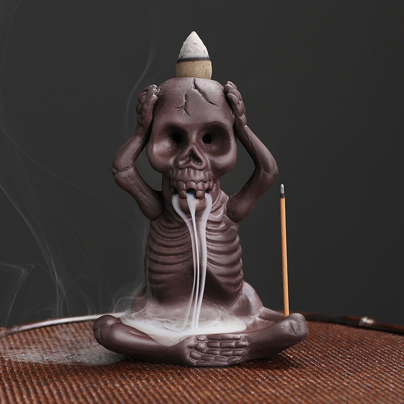 skeleton incense burner